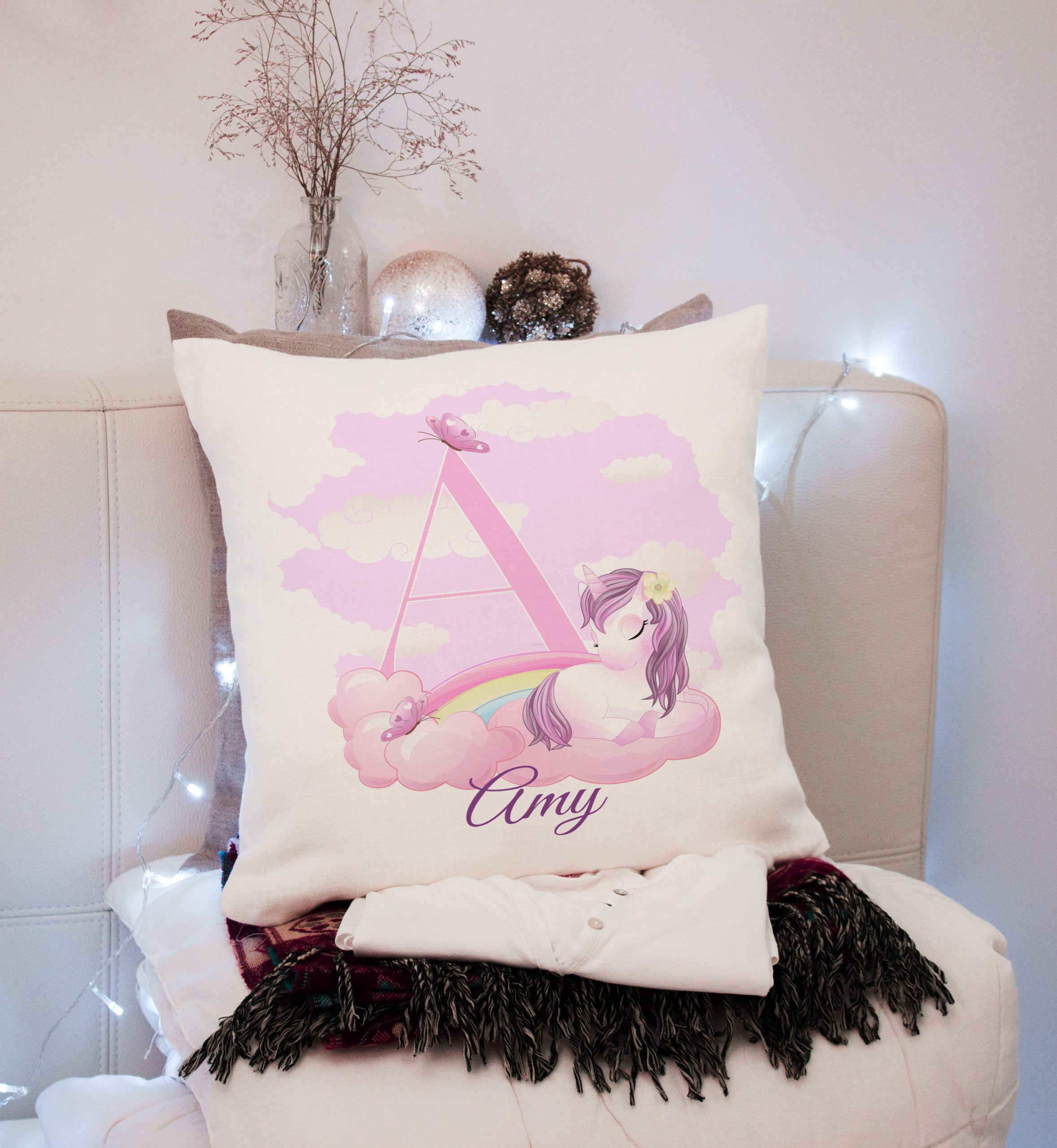 Personalised Unicorn Cushion A