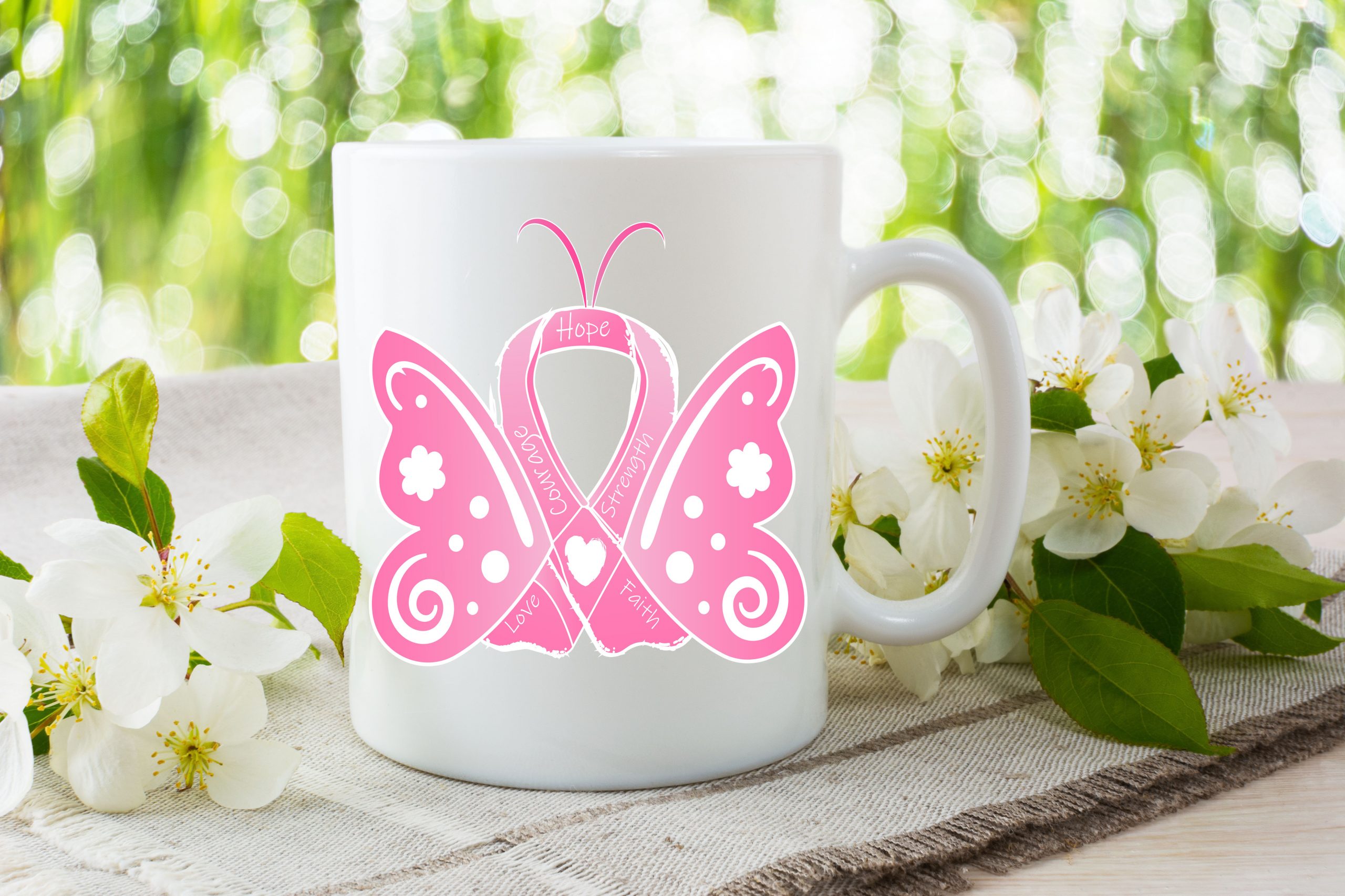 10oz Cancer Awareness Ribbon Mug